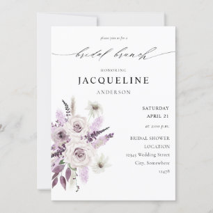 Invitation Brunch nuptial violet lavande