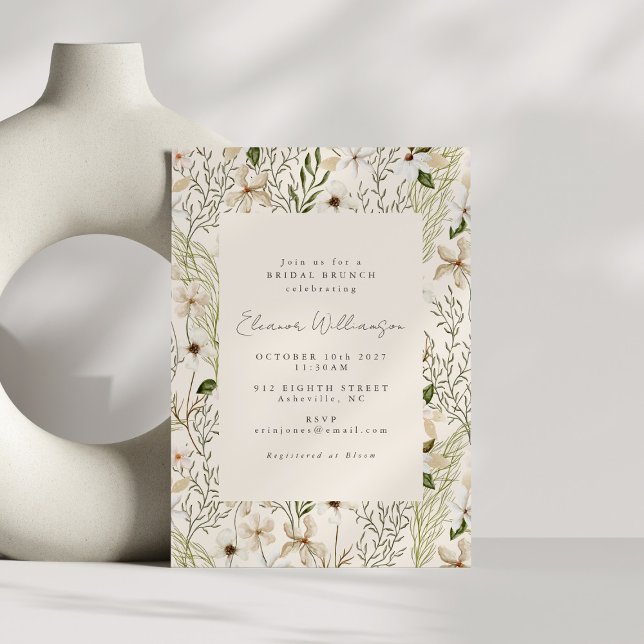 Invitation Brunch nuptial Whimsical Boho Green Foliage (Créateur téléchargé)