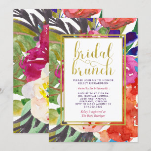 Invitation Brunch nuptiale tropical coloré
