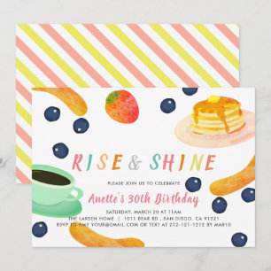 Invitation Brunch Pancake Café Adulte aquarelle Anniversaire