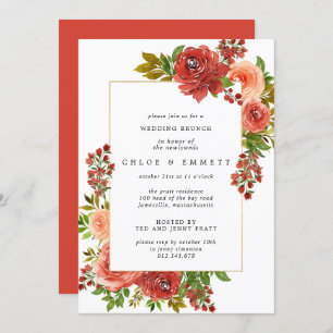 Invitation Brunch post-Mariage de Corail rouge de Bourgogne r