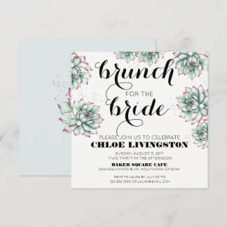 Invitation Brunch pour l'invitation de la mariée succulente à