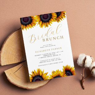 Invitation Brunch rustique de mariée de tournesol moderne