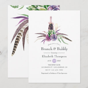 Invitation Brunch succulent mystique et Fête des mariées mous