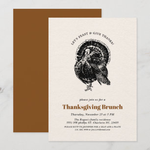 Invitation Brunch Thanksgiving Turquie vintage