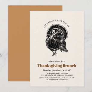 Invitation Brunch Thanksgiving   Turquie vintage