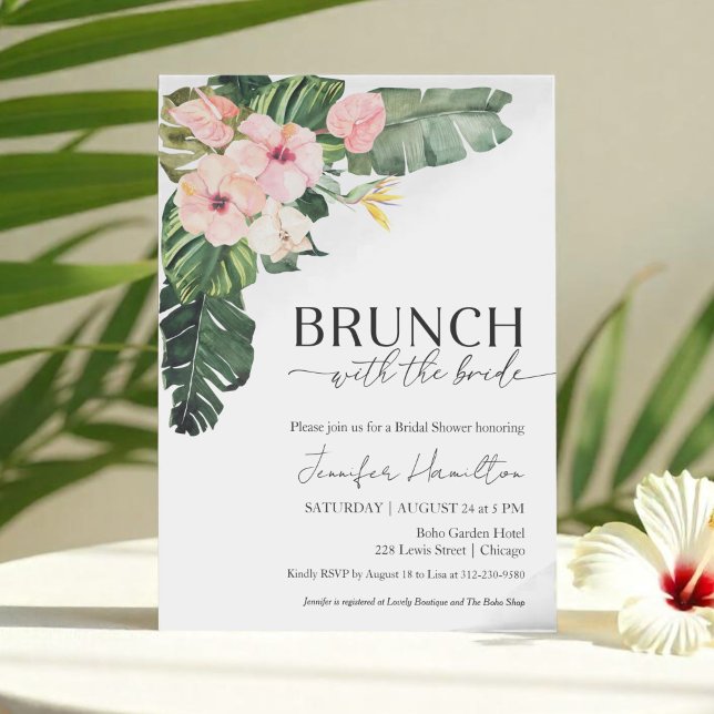 Invitation Brunch tropical avec la Fête des mariées de mariée (Créateur téléchargé)