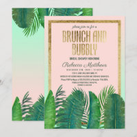 Brunch tropical d'or de feuille de banane de