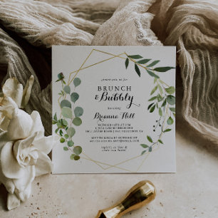 Invitation Brunch Tropical géométrique et Fête des mariées Bu