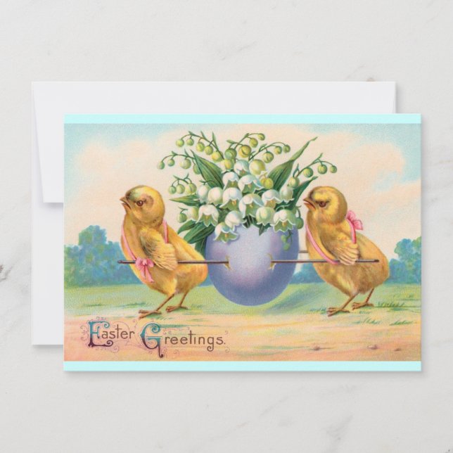 Invitation Brunch Vintage de Pâques (Devant)