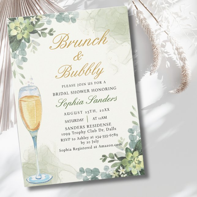 Invitation Brunch y Bubbly Glass of Champange Bridal Shower (Créateur téléchargé)