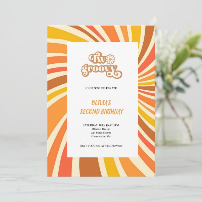 INVITATION BRUNE ET ORANGE GROOVY (Debout devant)