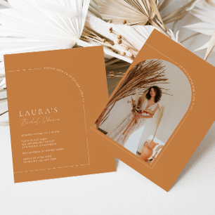 Invitation Brunt Orange Minimalist Arch Fête des mariées phot