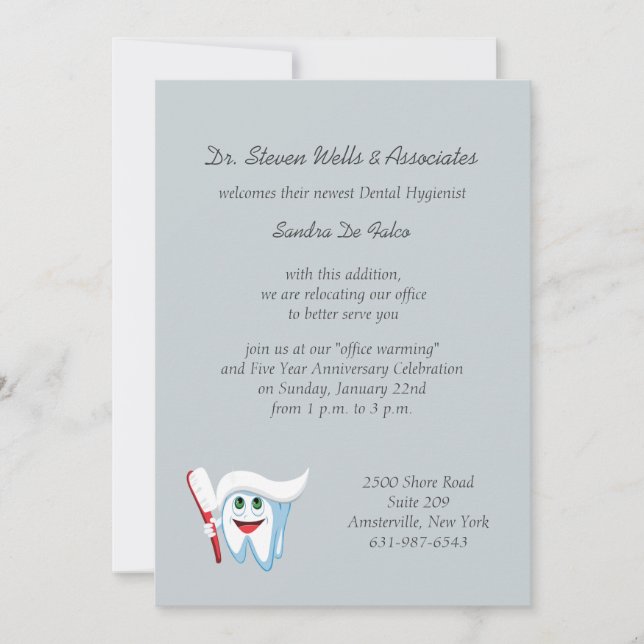 Invitation Brush and Tooth Dental Faire-part/Invitation (Devant)