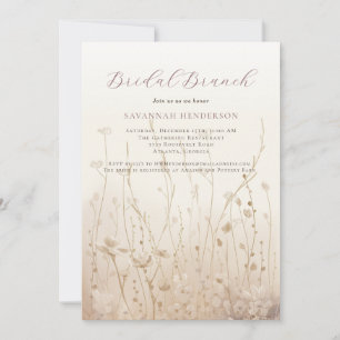 Invitation Brush rose Neutre Nuptiale Brunch Shower Invitatio