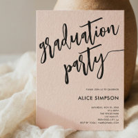 Brush Script Simple Photo Graduation Party