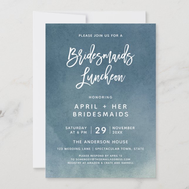 Invitation Brush Typography Bridesservantes Luncheon Invitati (Devant)
