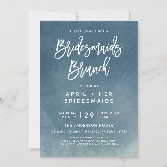 Invitation Brush Typography Bridesservatrices Brunch Invitati (Devant)