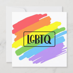 Invitation Brushstrokes LGBTQ Arc-en-ciel