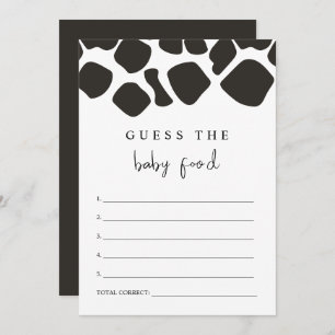 Invitation BRYNDLE Modern Cow Imprimer Guess the Baby Food Ga