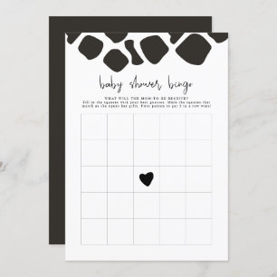 Invitation BRYNDLE Moderne Vache Imprimer Baby shower Bingo J