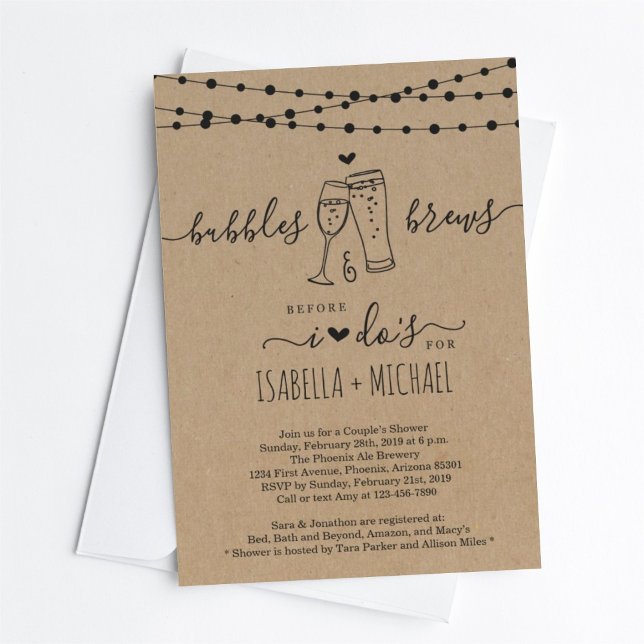 Invitation Bubble & Brew avant que je ne fais Couple Shower I (Créateur téléchargé)