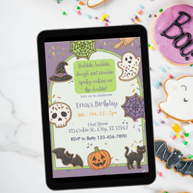 Invitation Bubble Bubble Dough Trouble, Cookie Anniversaire (Créateur téléchargé)