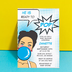 Invitation Bubble Gum Prêt à Pop Girl Baby shower