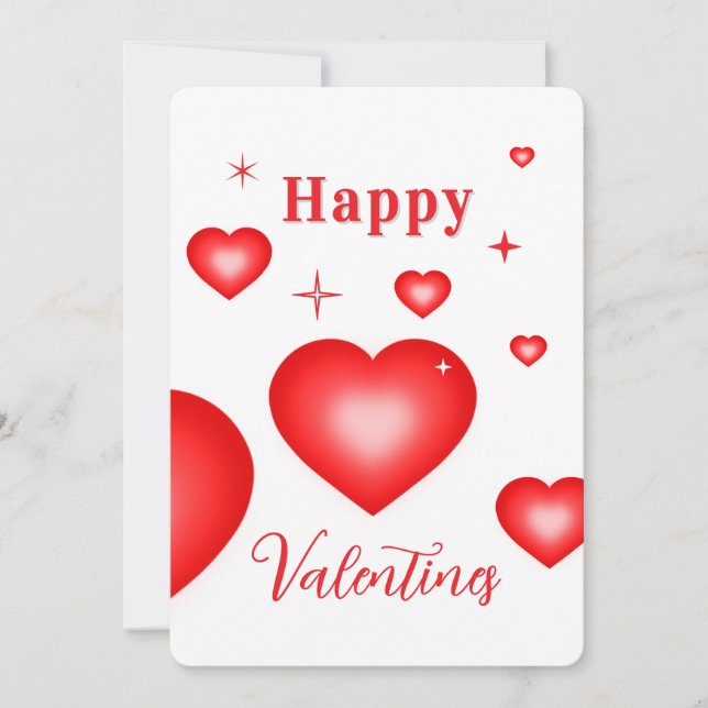 Invitation Bubble Heart Coupon Valentine Card (Devant)