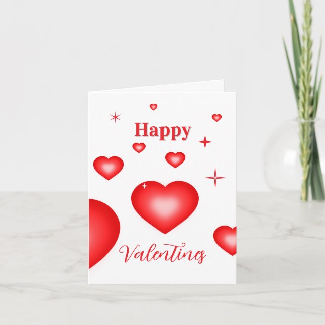 Invitation Bubble Heart Coupon Valentine Card (Devant)