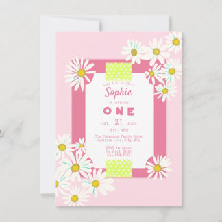 Invitation Bubblegum Poissons Roses Frame Little Miss Anniver