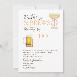 Invitation Bubbles and Brews Couple Mariage Shower