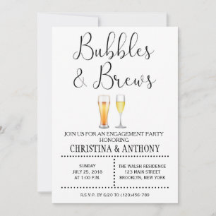 Invitation Bubbles and Brews Engagement Party