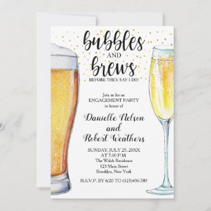 Invitation Bubbles and Brews Engagement Party