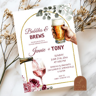 Invitation Bubbles and Brews Shower de Couple 