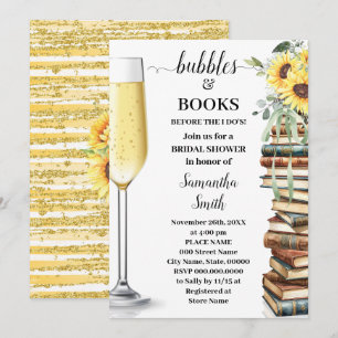Invitation Bubbles & Book Avant Moi Shower de Mariage Tournes