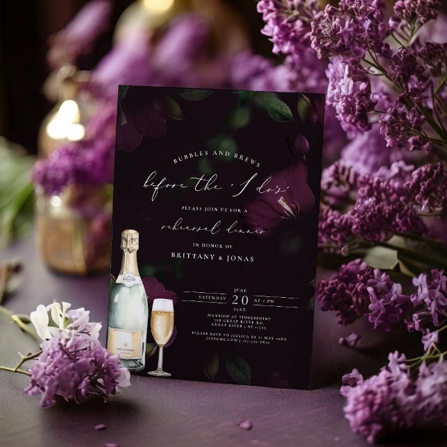 Invitation Bubbles & Brews avant le dîner de répétition i do (Créateur téléchargé)