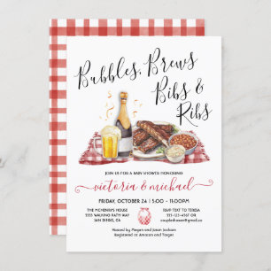 Invitation Bubbles Brews Bibs and Ribs Baby shower