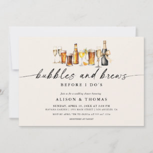 Invitation Bubbles & Brews Mariage   Fête de fiançailles