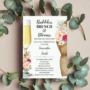 Invitation Bubbles Brunch & Blooms avant de faire Fête des ma