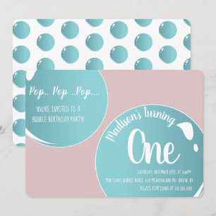 Invitation Bubbles Pop Pop Pop Anniversaire Fun Rose