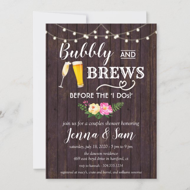 Invitation Bubbly and Brews Invitation, Bubbles and Brews (Devant)