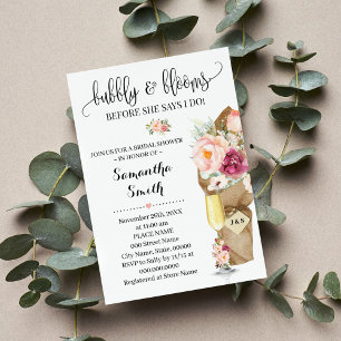 Invitation Bubbly & Blooms avant de faire Fête des mariées In