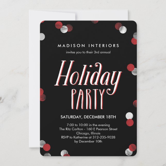 Invitation Bubbly Corporate Holiday Party (Devant)