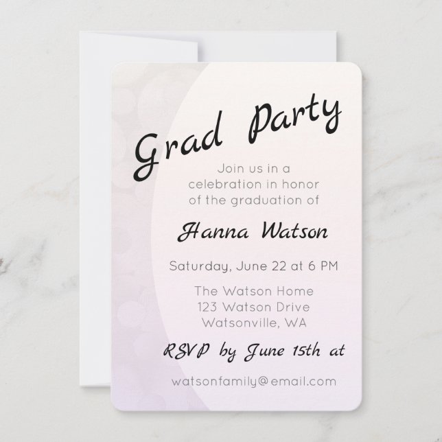 Invitation Bubbly Graduation Party (Devant)