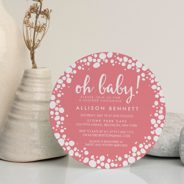 Invitation Bubly rose | BABY SHOWER (Créateur téléchargé)
