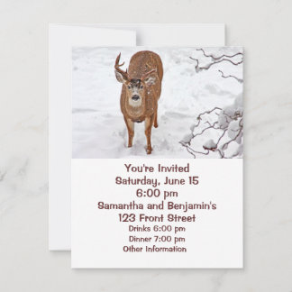 Invitation Buck de cerfs en neige hivernale