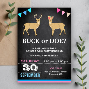 Invitation Buck or Doe Genre Revevela Party