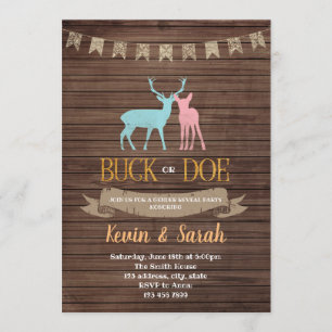 Invitation Buck ou le genre révèle l'invitation de la partie