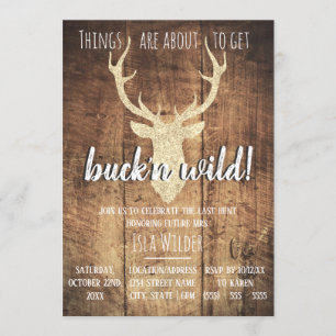 Invitation Buck'n Wild Dernier Hunt Rustic Bachelorette Party